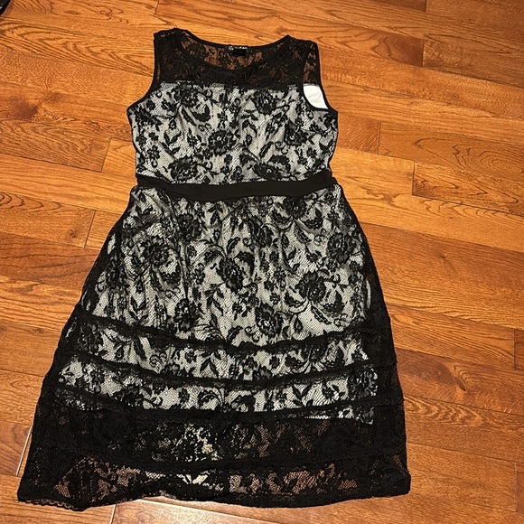 Nordstrom black Lace knee length Dress Sz Small - Picture 9 of 10